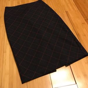 Express Longer pencil skirt with slit in back